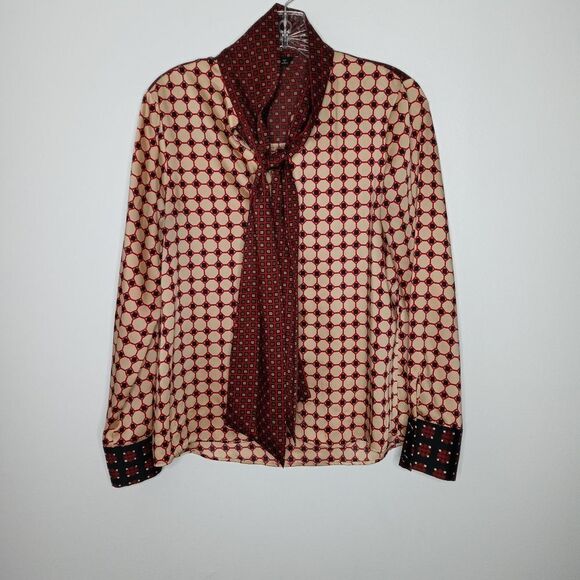 Zara Tops - Zara button up tie neck blouse size small